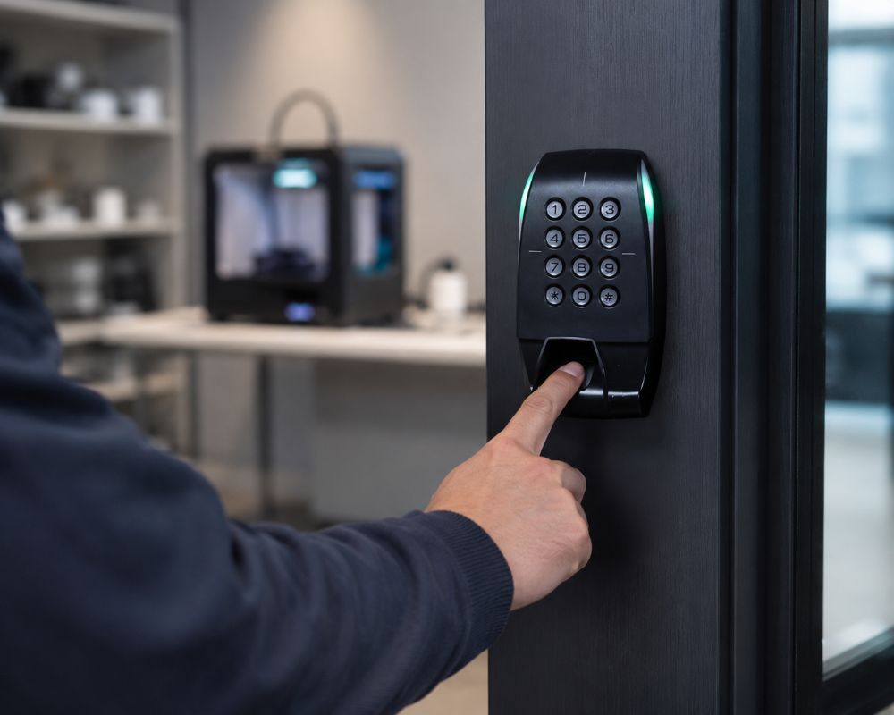 Lecteur biom&eacute;trique de contr&ocirc;le d&rsquo;acc&egrave;s avec reconnaissance par empreinte digitale