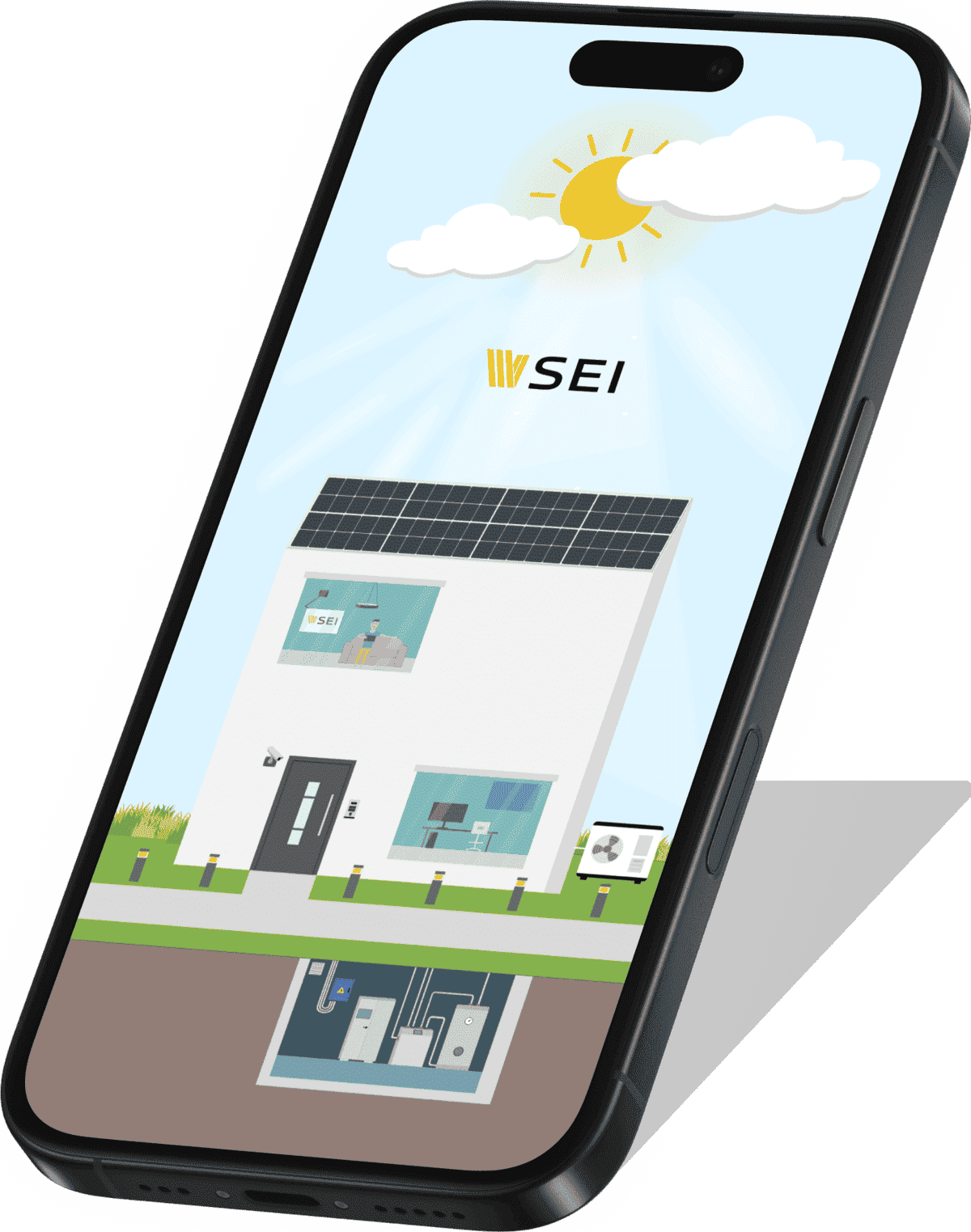 T&eacute;l&eacute;phone avec maison intelligente 2D